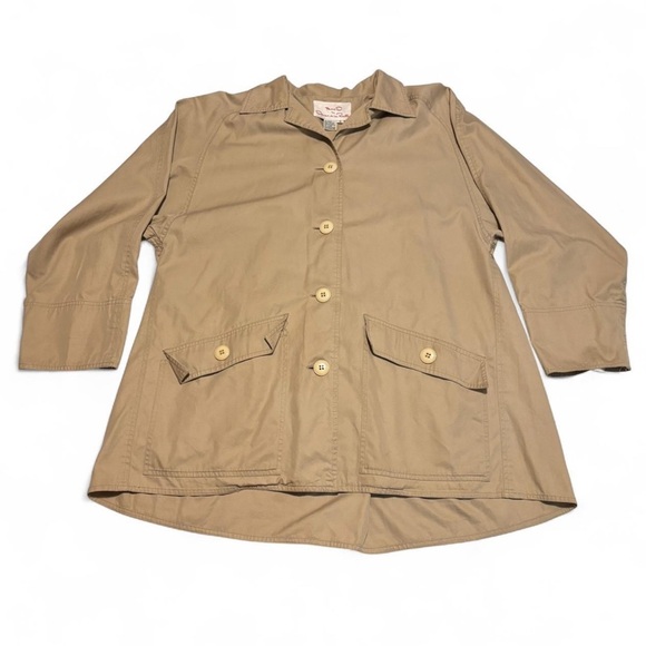 VTG Miss O Oscar de la Renta Jacket Sz 6 Lightweight Boxy 3/4 Sleeve Chore Coat - Picture 3 of 8